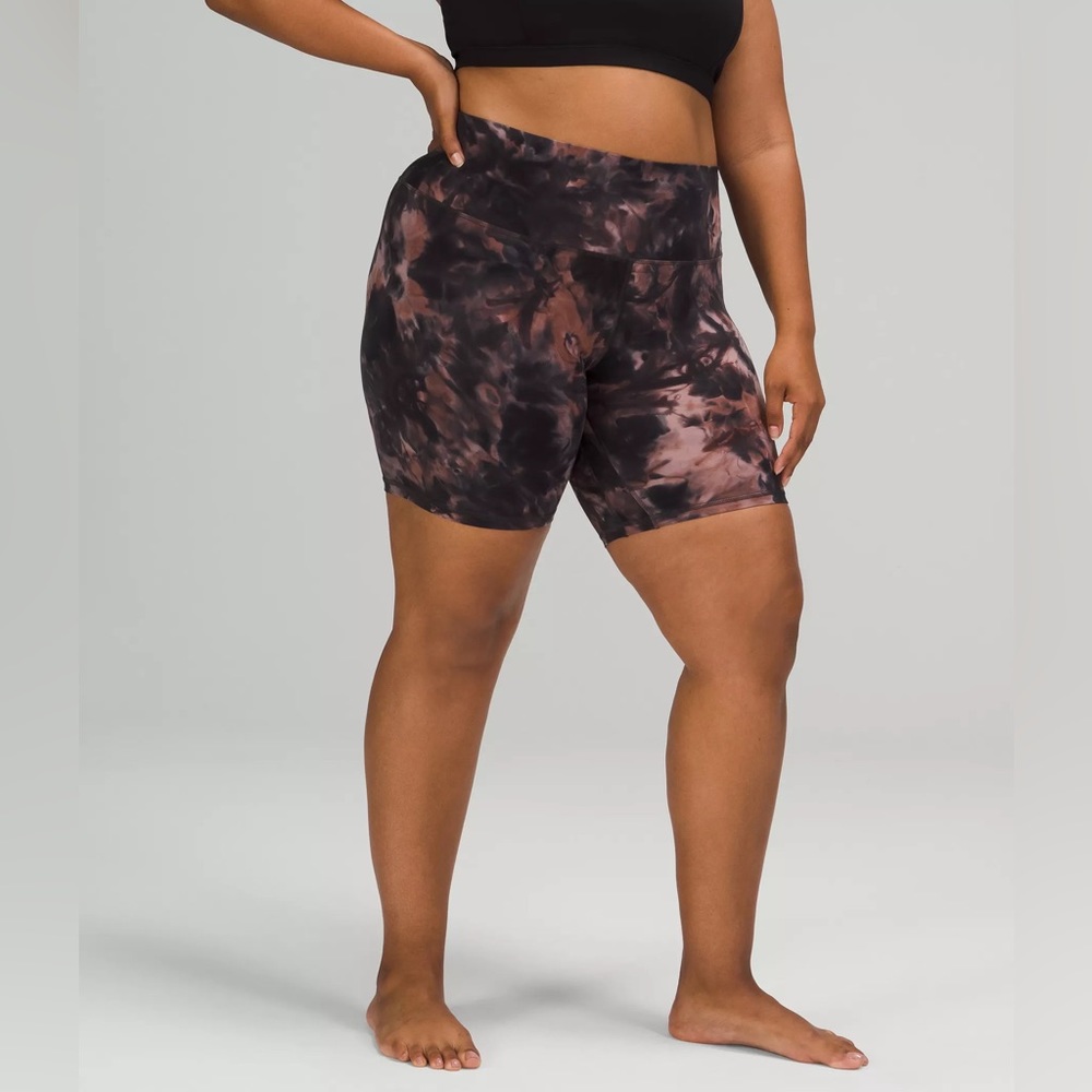 LULULEMON ALIGN HIGH-RISE SHORT 8" in Diamond Dye Graphite Grey Pink Pastel